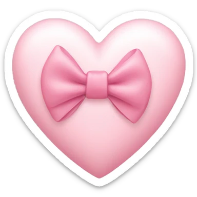 light pink heart with a bow sticker