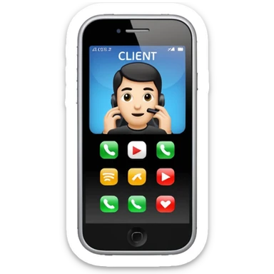 celular con llamada que diga "cliente 10" sticker