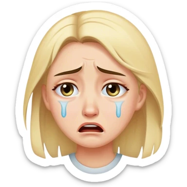 Cry woman sticker