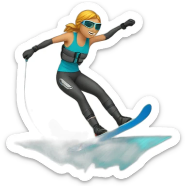 female kiteboarder sticker