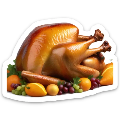 Roast turkey on a platter sticker