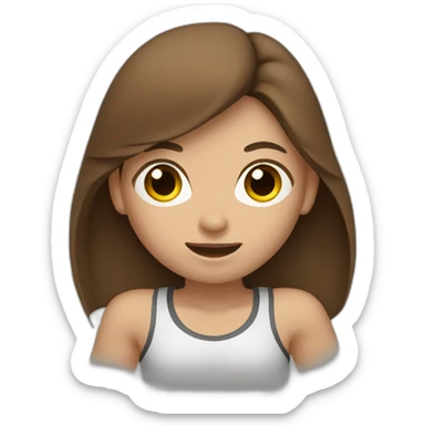 Girl with long brown hair boxing sticker