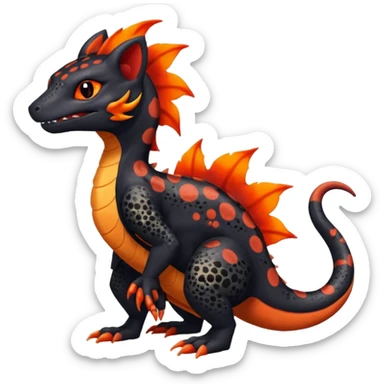 Magmatic furry spotted Salandit-Noibat-Litten-Hybrid (Full body) sticker