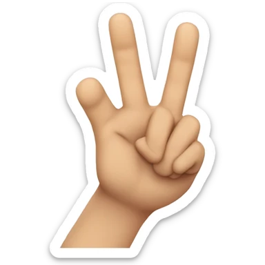 Hand showing 3 fingers with thumb down sticker