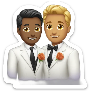gay grooms white and latino sticker
