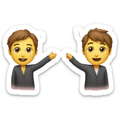 Two people are filling the brief in hands sticker