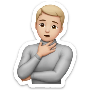 Arms crossed holding neck choking themself out sticker