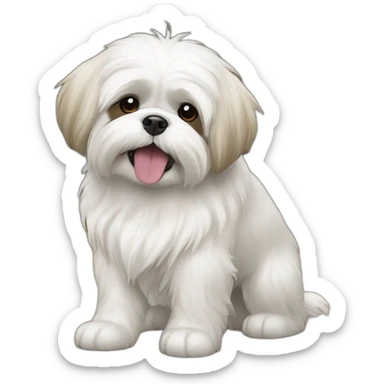 Shih-tzu playing with Samoyed sticker