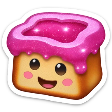 Toast with hot pink jelly and glitter  sticker