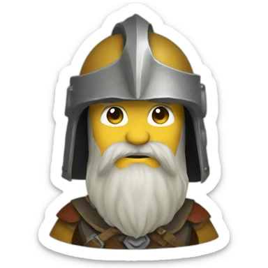 tolkien dwarf with helmet sticker