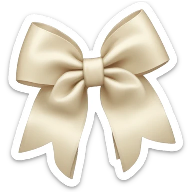Cream bow sticker