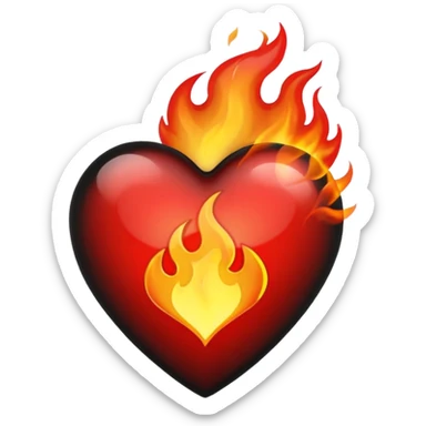 Black and red heart on fires, these are awesome can I get some option that are similar. The difference would be taking out the flame symbol in the middle  sticker