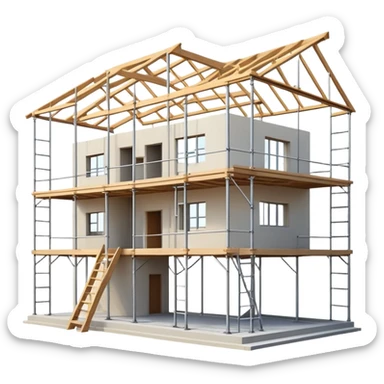 modern house under construction sticker