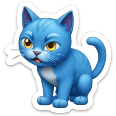 Blue cat furious sticker