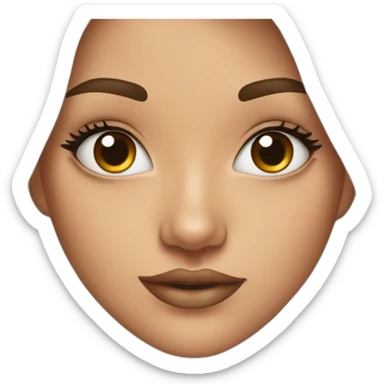 Girl showing permanent eyebrow makeup sticker