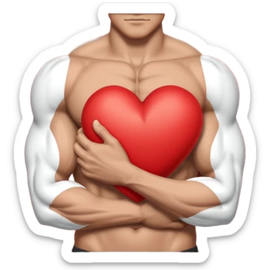 Un brazo abrazando un corazón sticker
