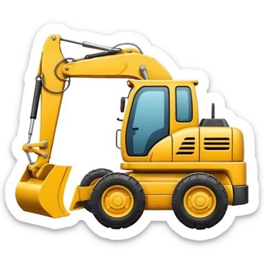 A realistic looking but cartoon excavator sticker