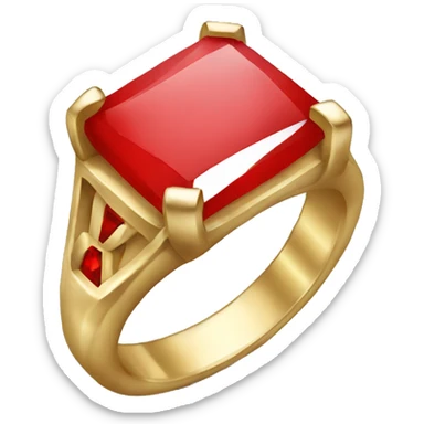 ring with red jem sticker