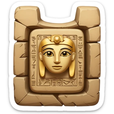 An emoji of an ancient Egyptian stone tablet with hieroglyphics carved on it.

 sticker