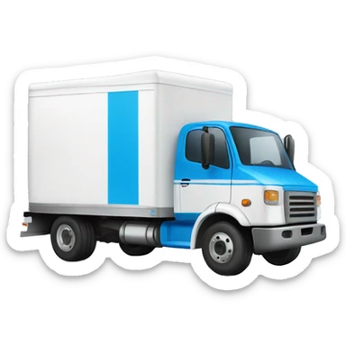 white and blue deliver truck facing right sticker