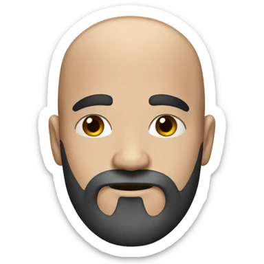 Bald guy with a black beard with some grays and dark brown eyes and strong bushy eyebrows sticker