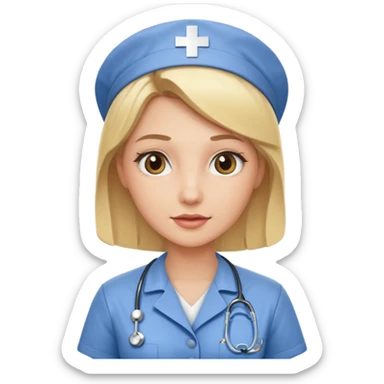 Blonde nurse sticker