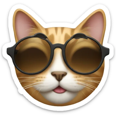 Cat with sunglasses sticker