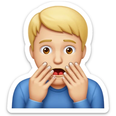 iPhone frantically biting fingernails emoji sticker