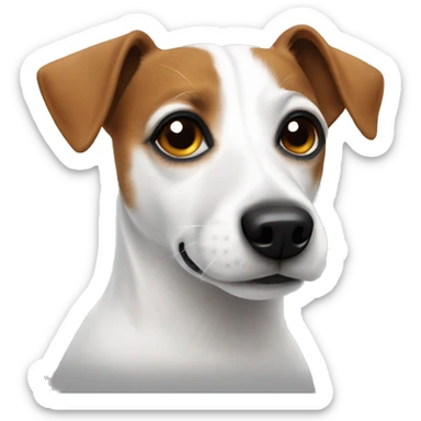 Jack Russell white and spot on eye sticker