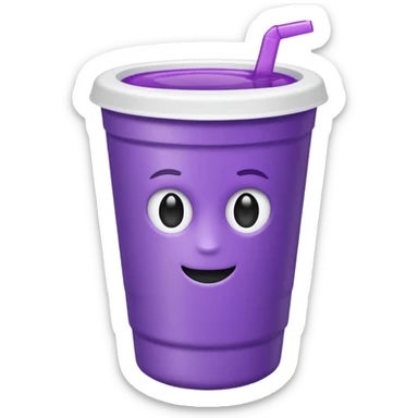 ios styrofoam cup.  purple liquid inside (no straw) (no face) sticker