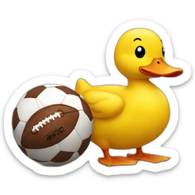 yellow duck holding football sticker