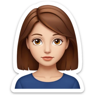 Mujer linda con pelo castaño lasio y morena clara sticker