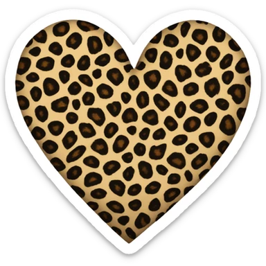 leopard print heart  sticker