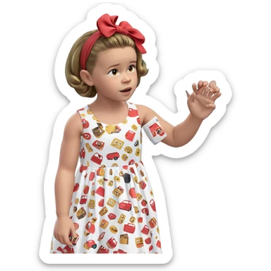 girl in dress with car sticker