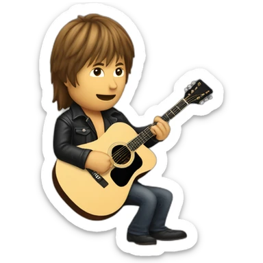 Richie sambora playing acoustic guitar sticker