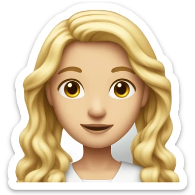 Mary with long blonde hair pretty and detailed and realistic sticker
