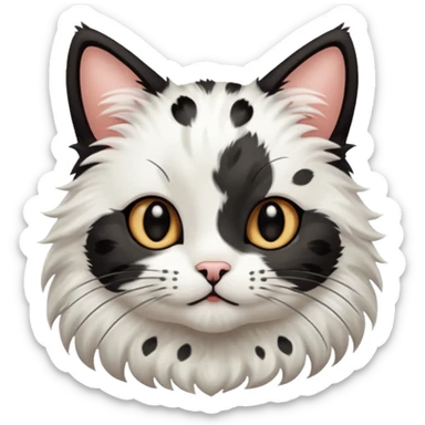 Cute cat black and white stain like a cow sticker