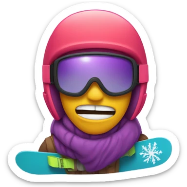 Grimace snowboarding sticker