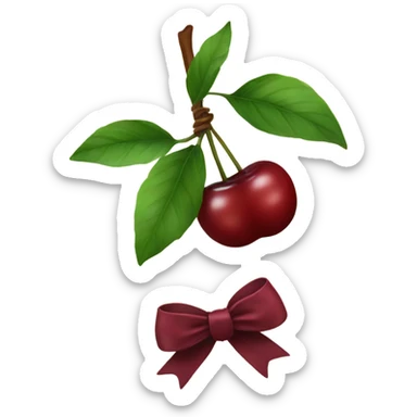 cherry with burgundy bow sticker