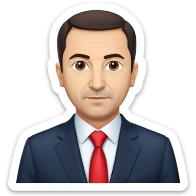 Turkish politician Ekrem İmamoğlu, Mayor of Istanbul, middle-aged man with short dark hair in a suit sticker