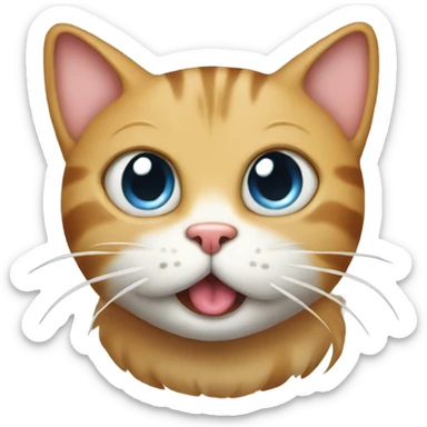 Farting cat with its tongue out sticker