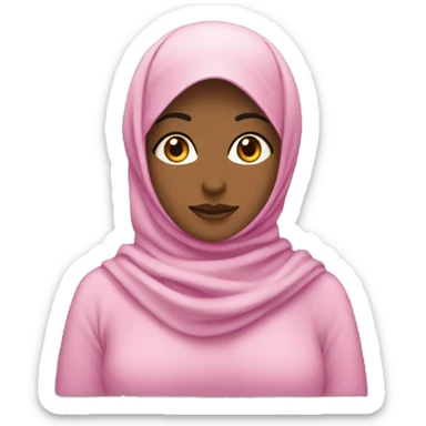 Chica con hijab de color rosa sticker