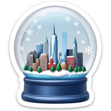 new york city skyline snow globe sticker