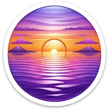 sunset with shimmering water sticker