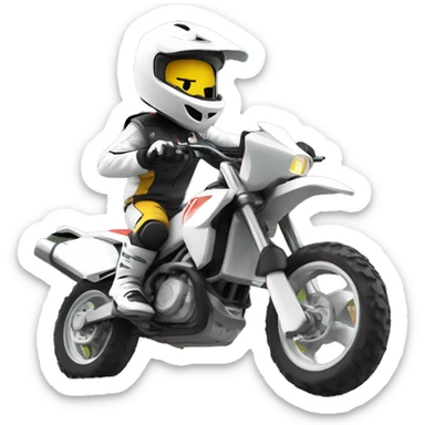 Une chevre sur un moto cross avec un casque a corne   sticker
