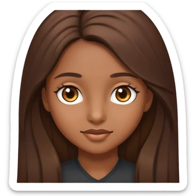 Girl with brown eyes and quite long hair (brown) sticker