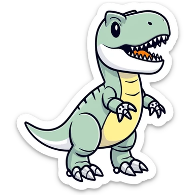 Silver t-Rex robot sticker