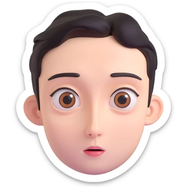 Pavel Durov as a clean 3D cartoon emoji, expressive face, high detail, soft lighting, white background, big eyes, simplified but recognizable facial features sticker