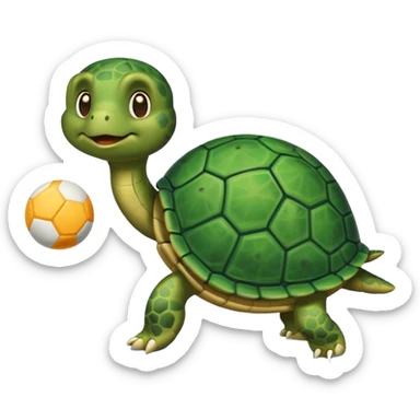Turtle playing pickleball sticker