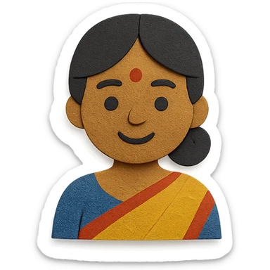 Indian mother in a saree, textured cutout look sticker
